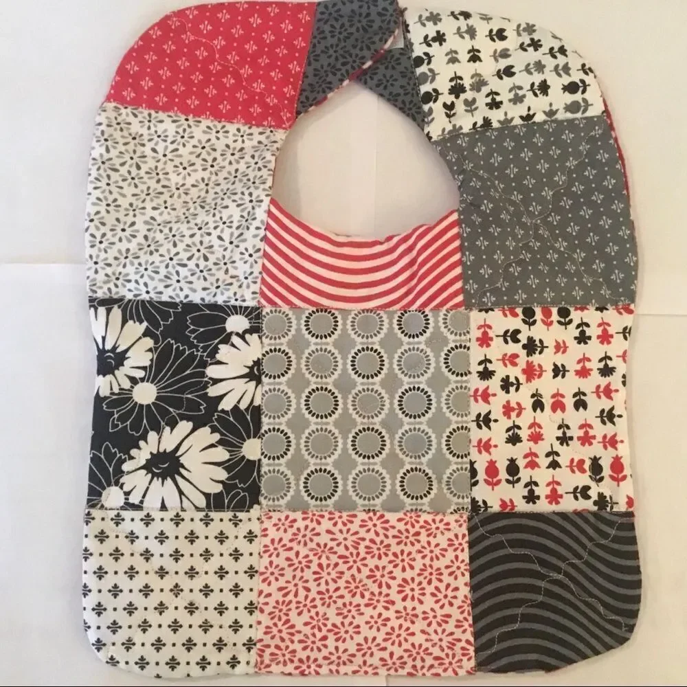 Handmade Quilted Reversible Baby Bib 3/$25